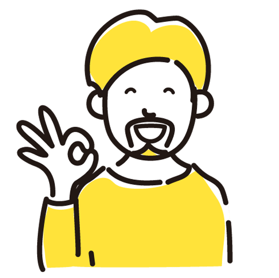 OKのポーズをする男性