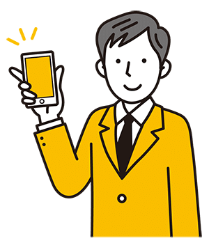 スマートフォンを持つ男性