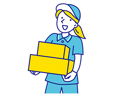 荷物を持つ女性